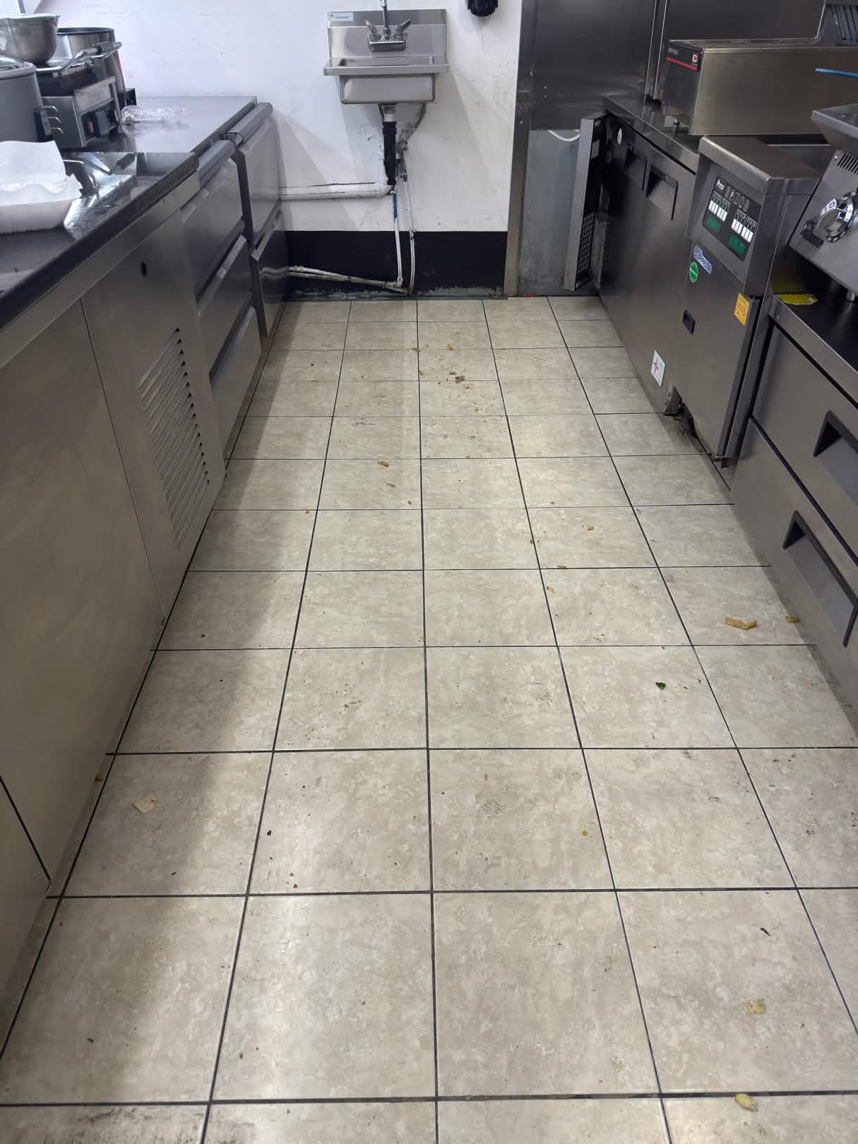 Commercial kitchen before cleaning