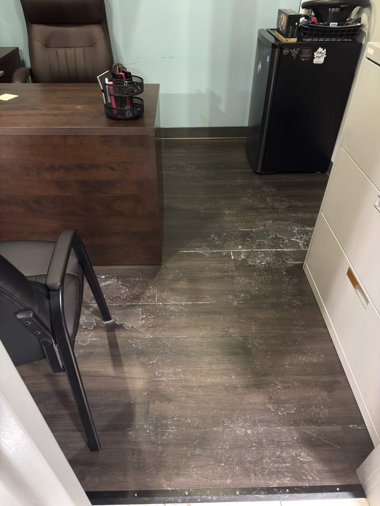 Dental office before cleaning