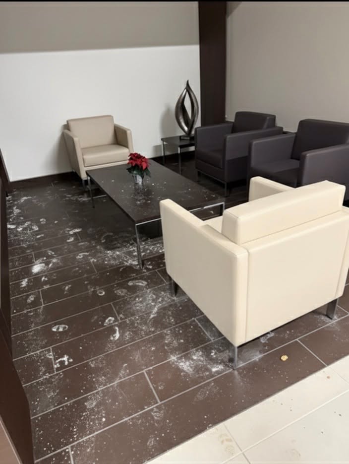 Office waiting room after cleaning
