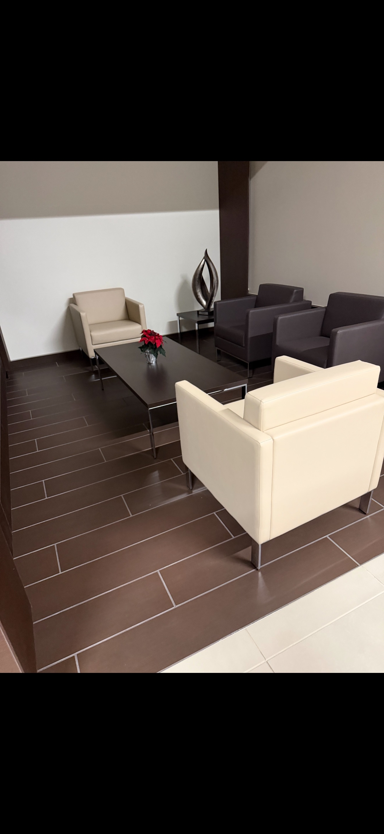 Office waiting room before cleaning